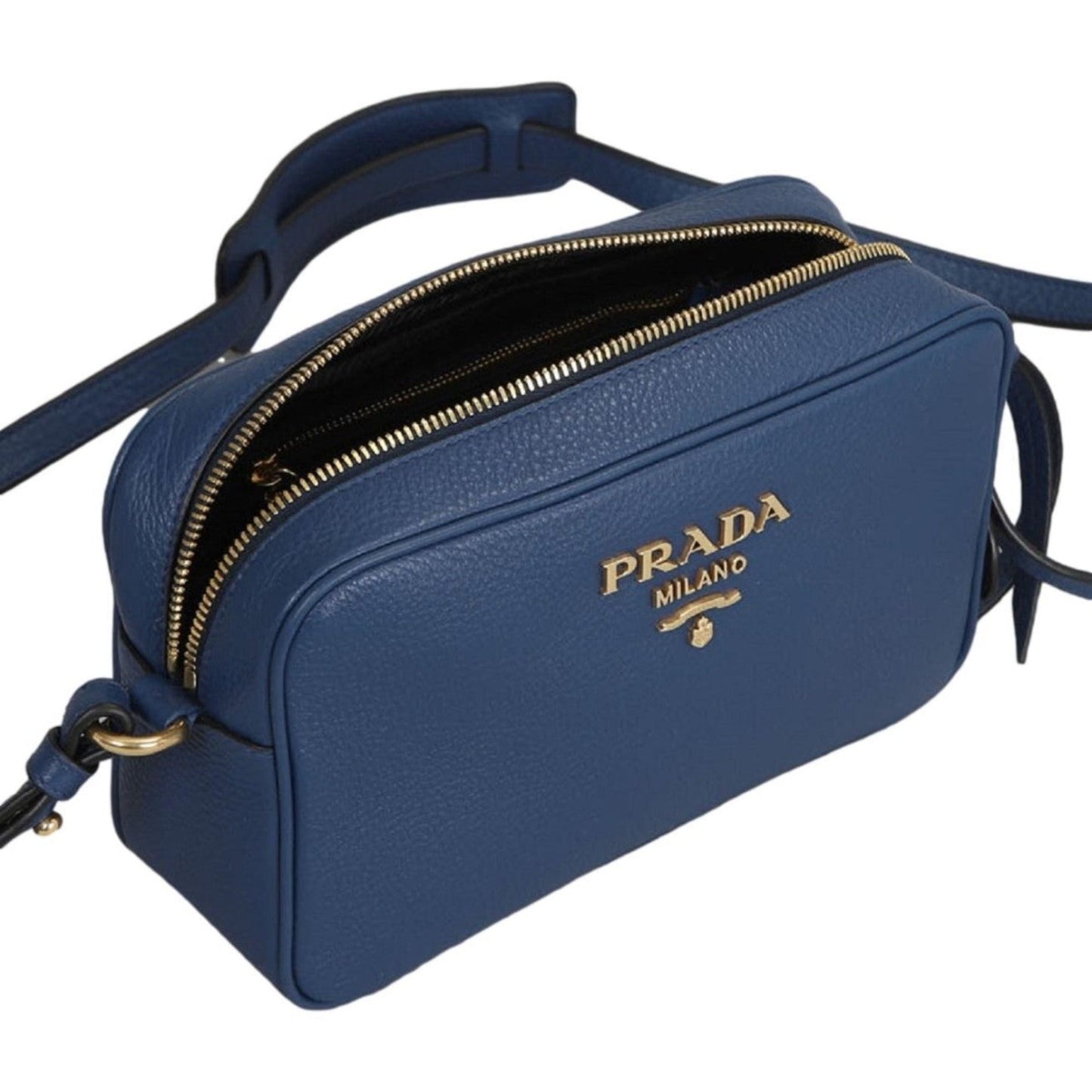 Prada Royal Blue Vitello Phenix Leather Crossbody Bag
