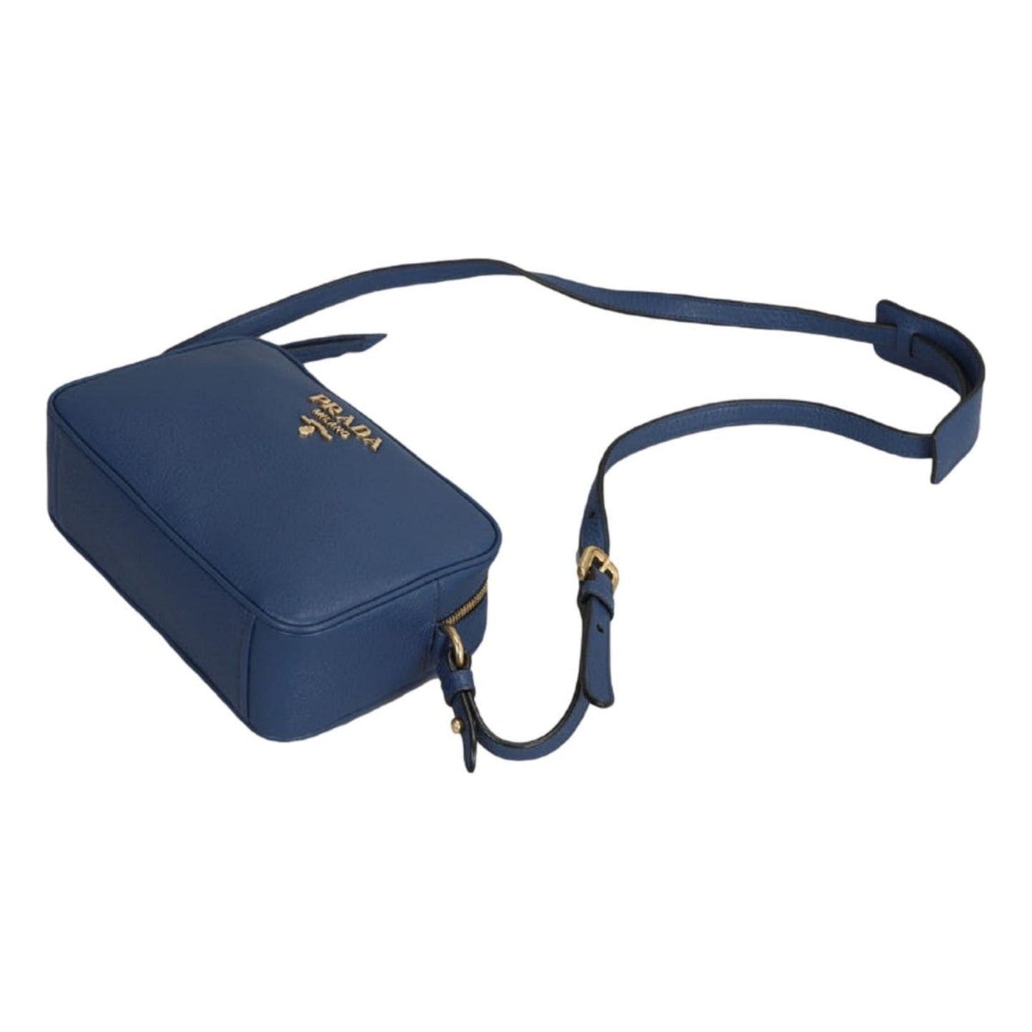 Prada Royal Blue Vitello Phenix Leather Crossbody Bag