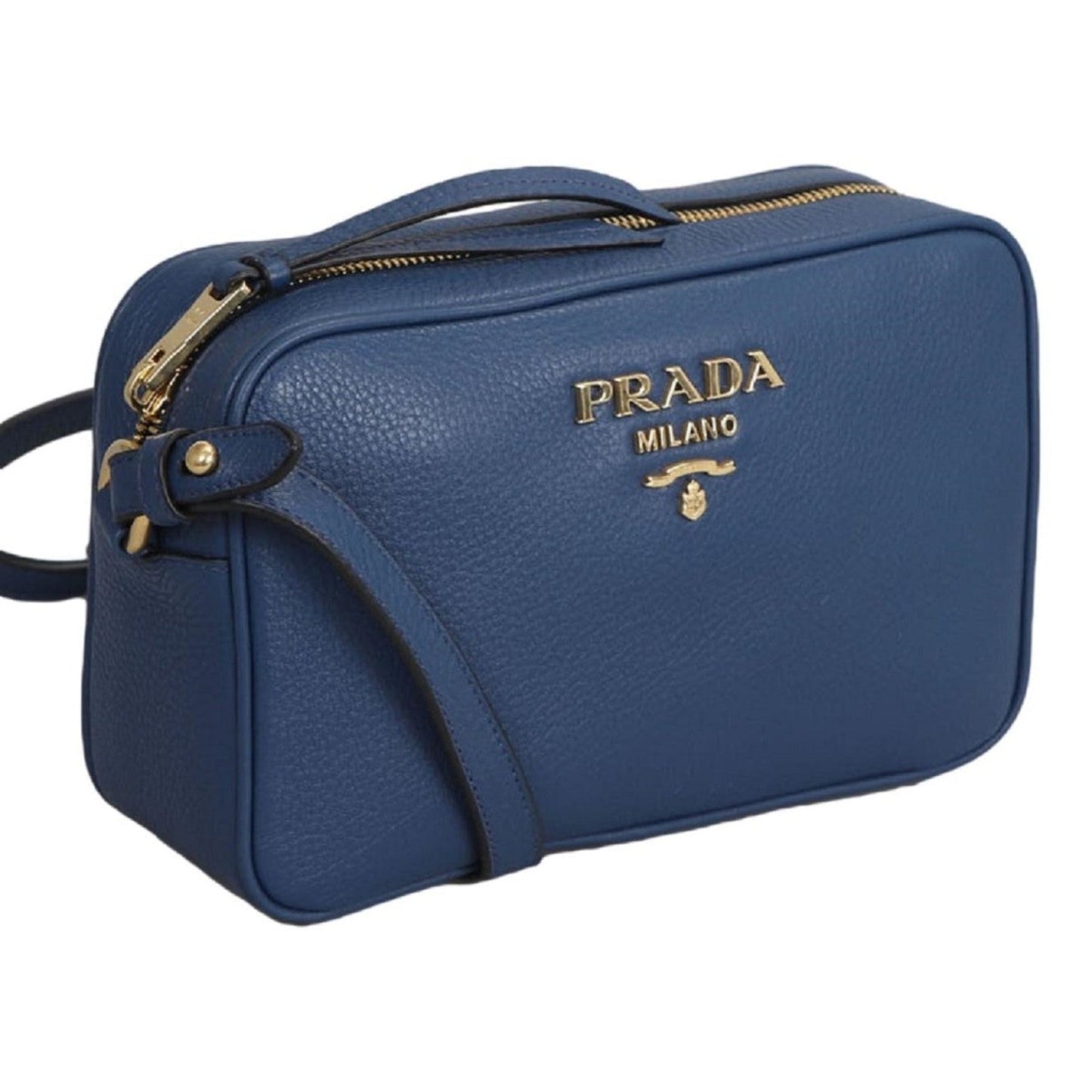 Prada Royal Blue Vitello Phenix Leather Crossbody Bag