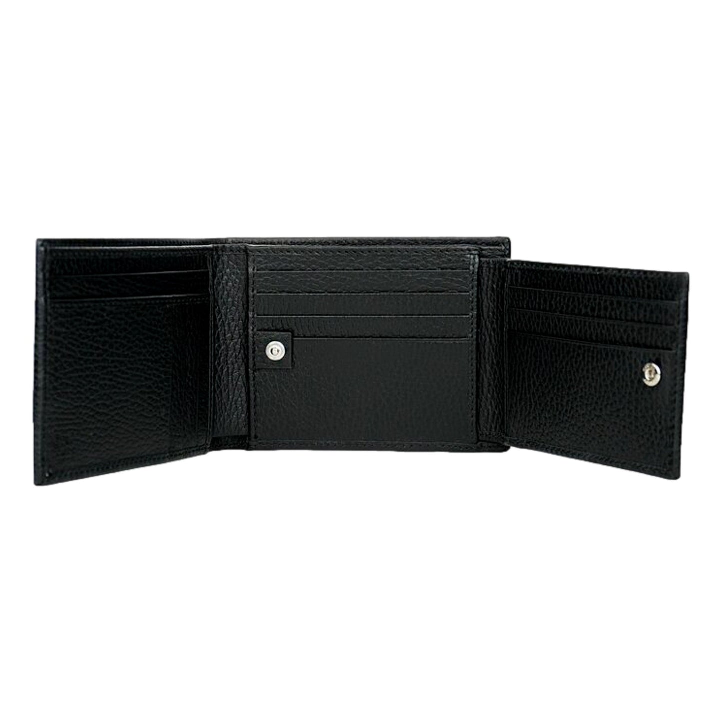 Gucci Men's Black Nylon GG Web Tab Trifold Passcase ID Wallet 217044