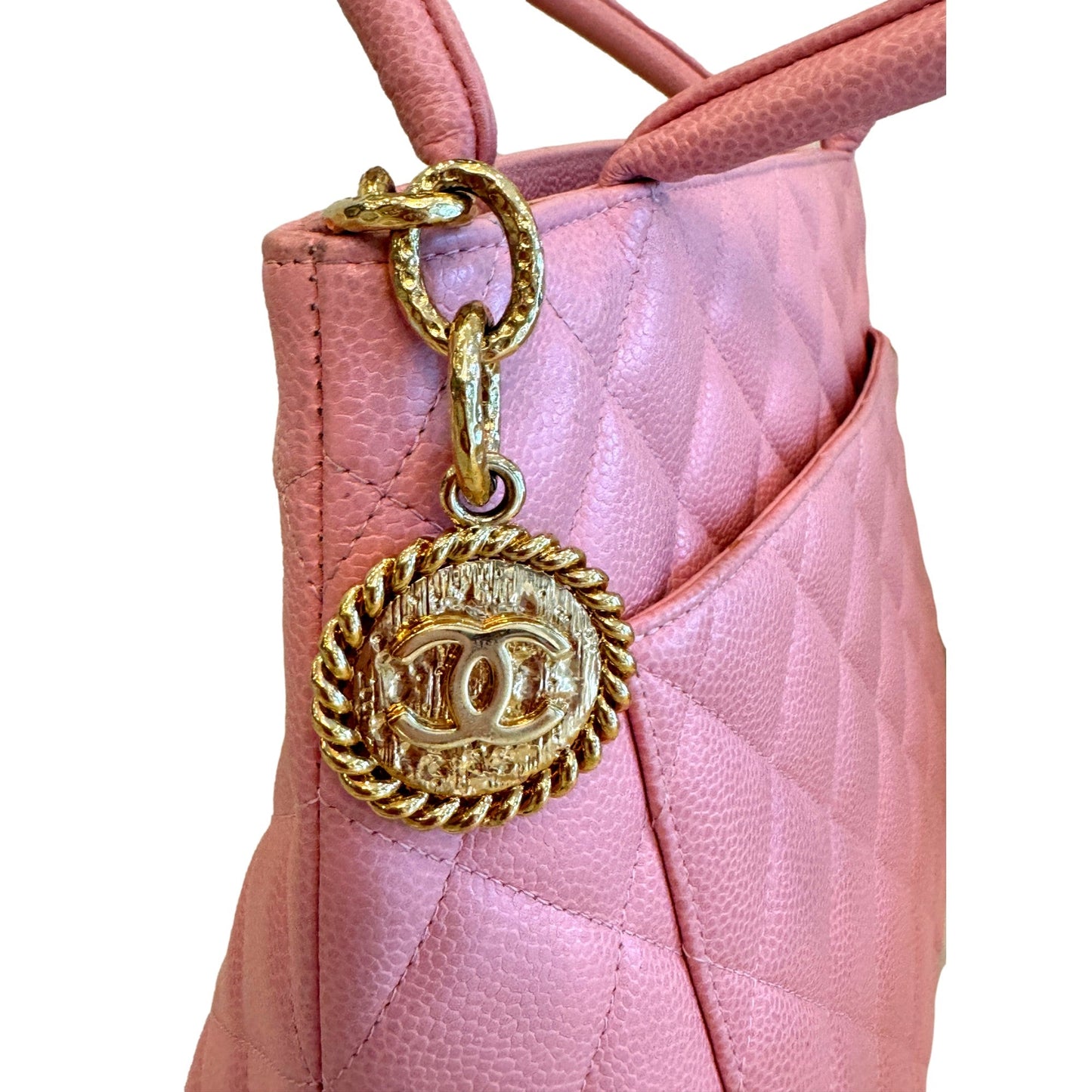 Chanel Caviar Quilted Leather Medallion Tote Pink