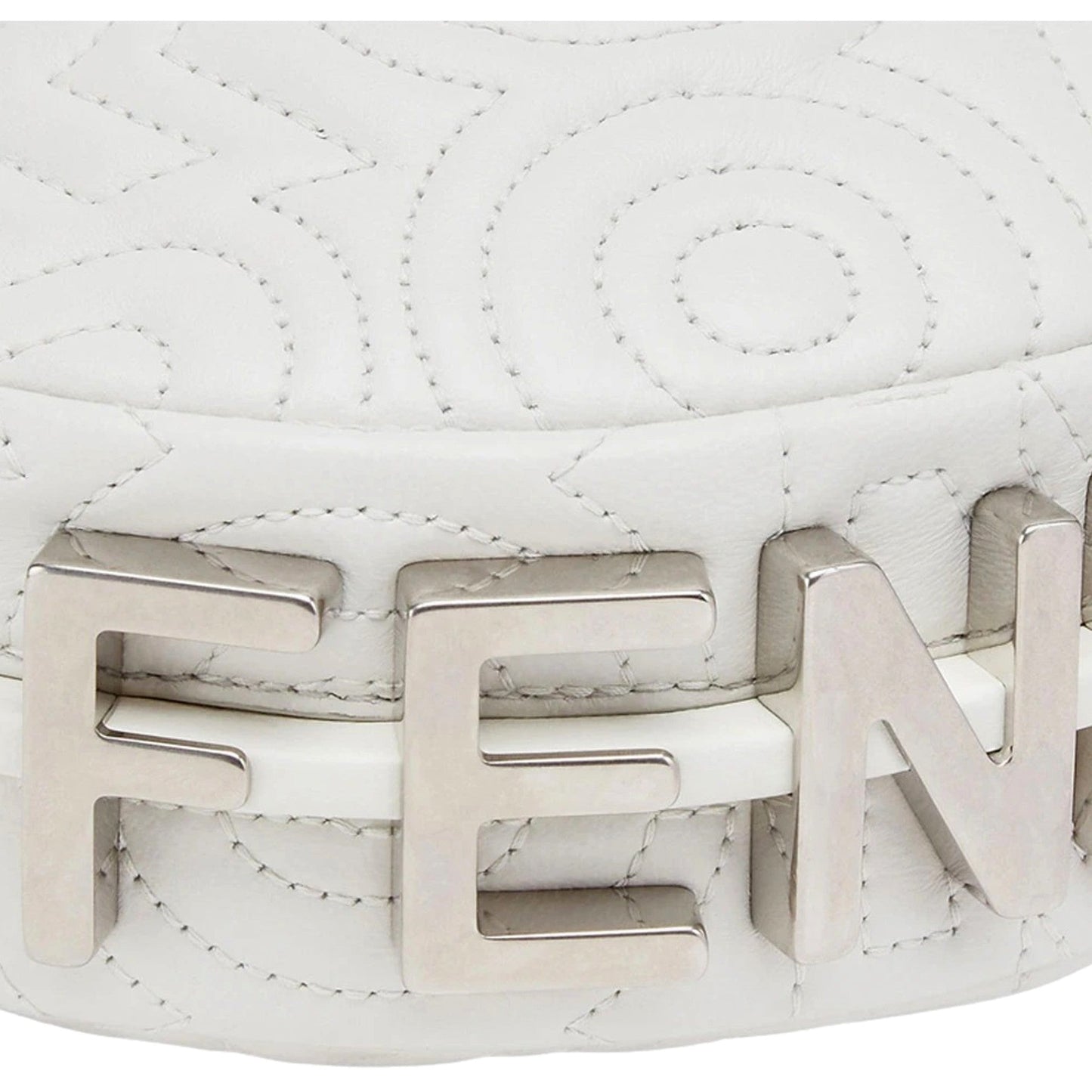 Fendi x Marc Jacobs Fendigraphy Blanco Hobo Leather Nano Bag