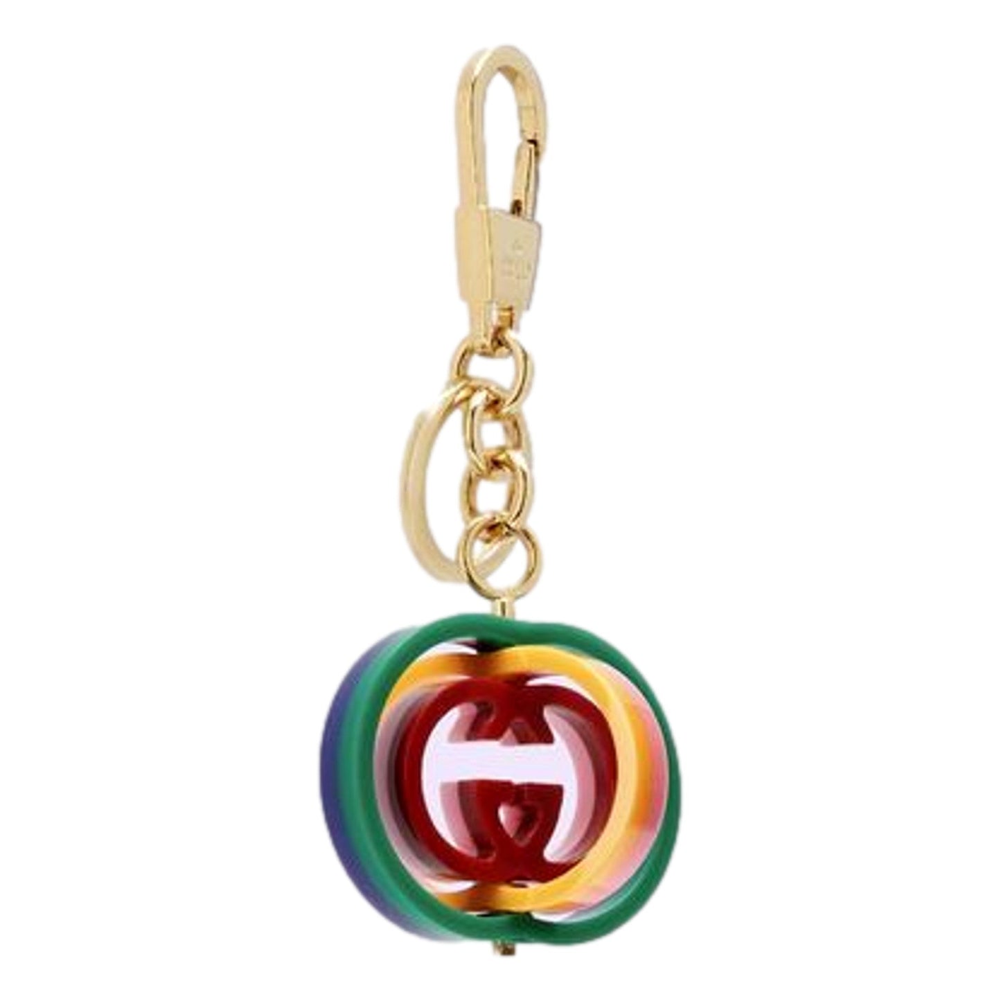 Gucci Interlocking G Rainbow Keyring Key Chain Handbag Charm