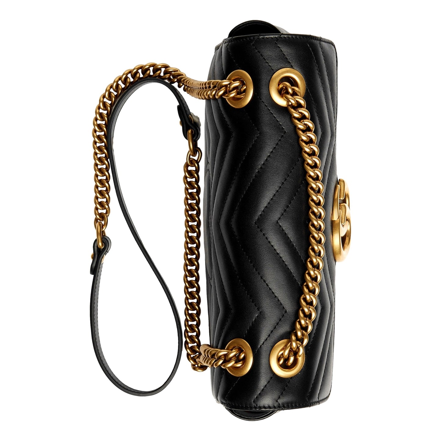 Gucci GG Marmont Black Leather Small Shoulder Bag