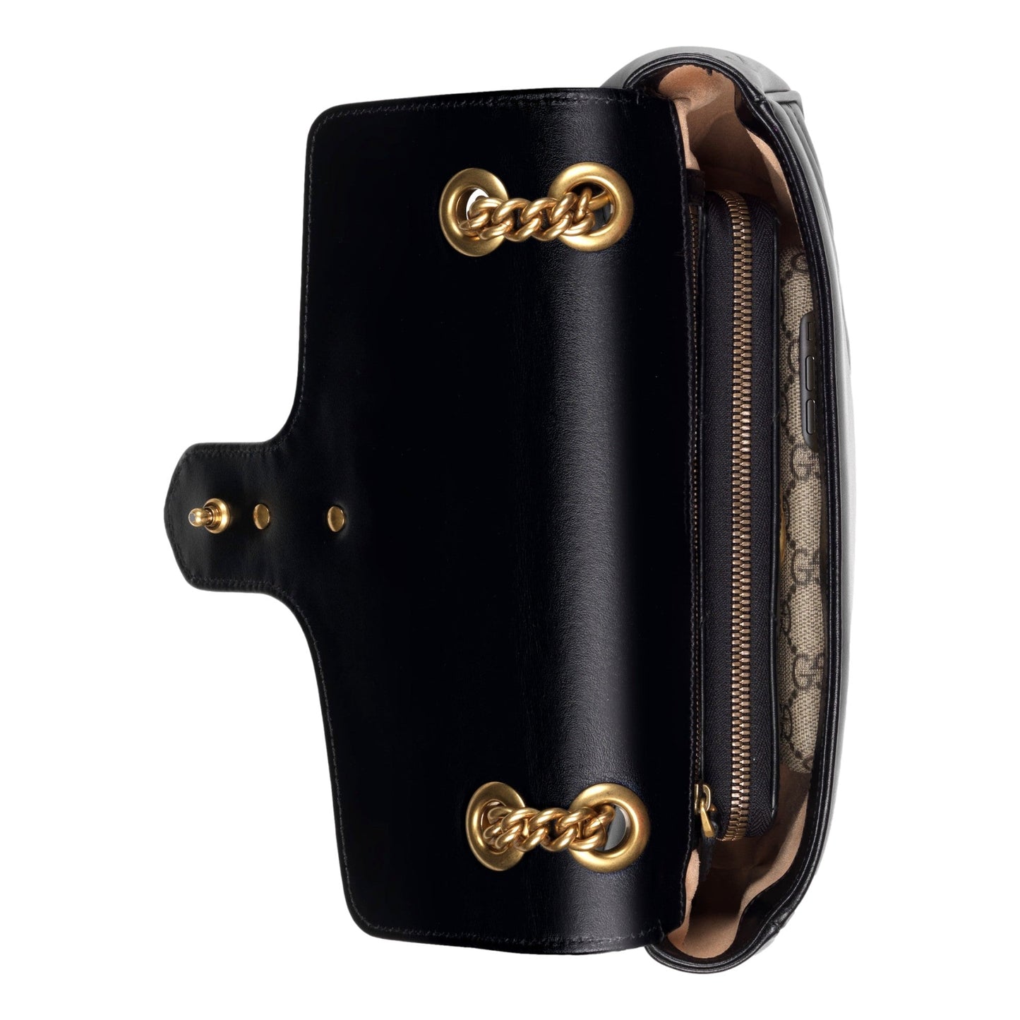 Gucci GG Marmont Black Leather Small Shoulder Bag
