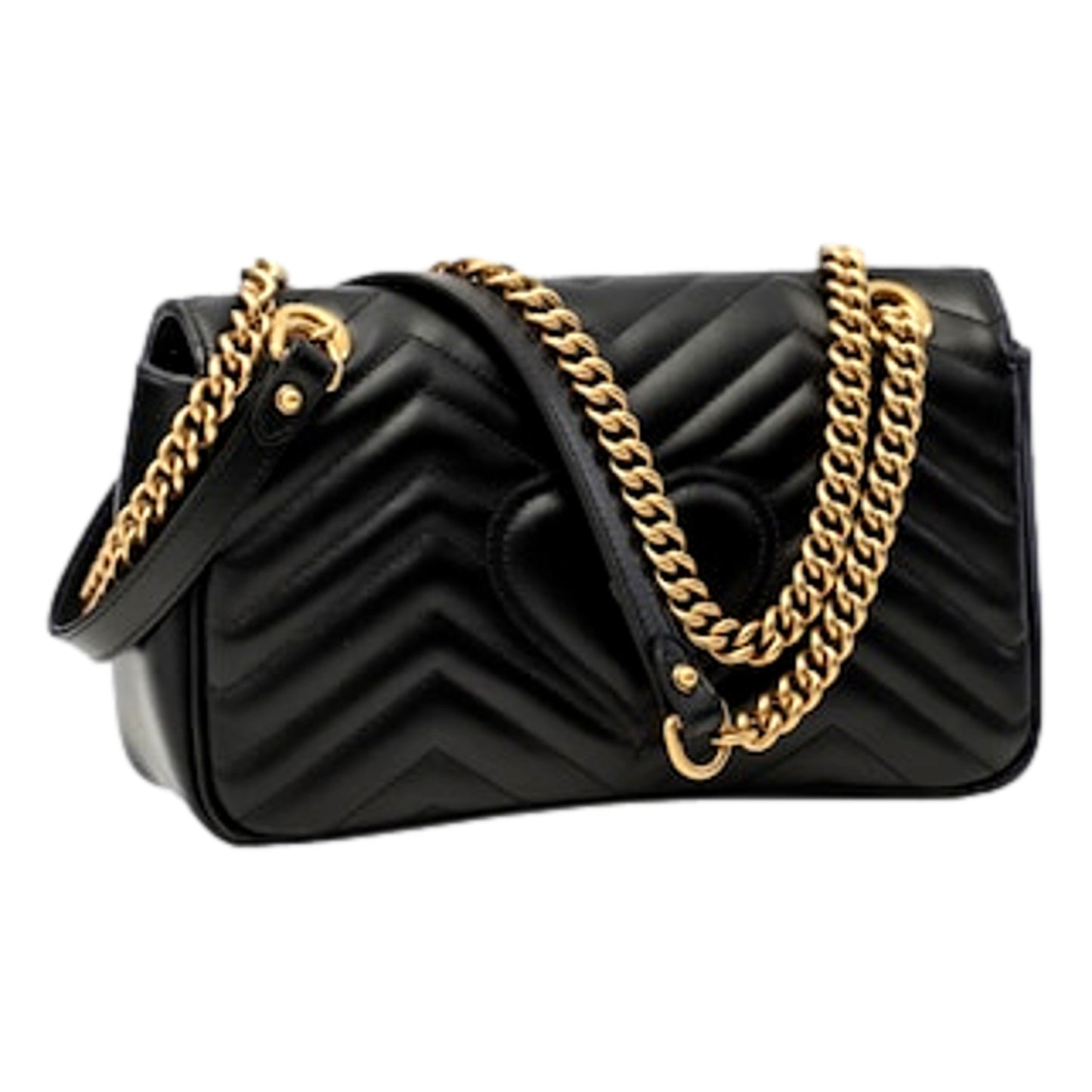 Gucci GG Marmont Black Leather Small Shoulder Bag