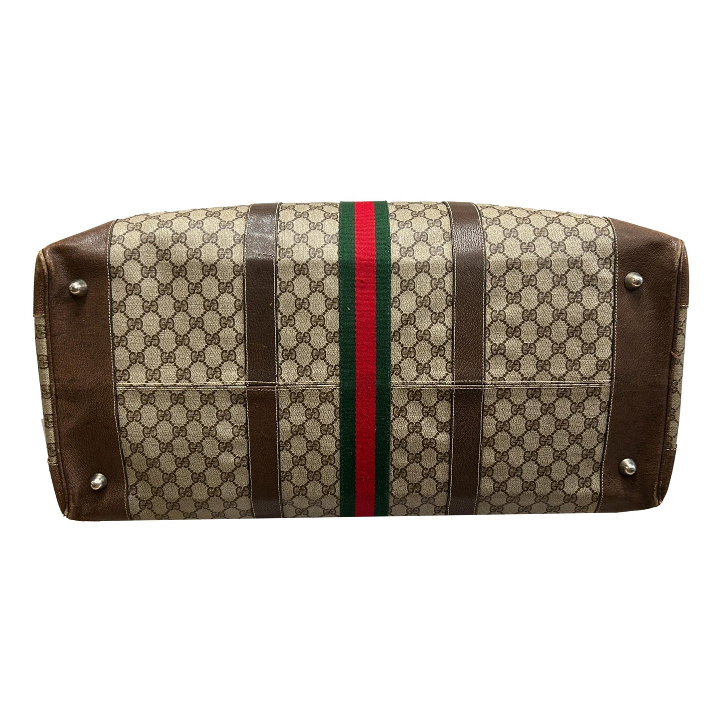 Gucci GG Monogram Web Stripe Canvas Large Duffle Bag