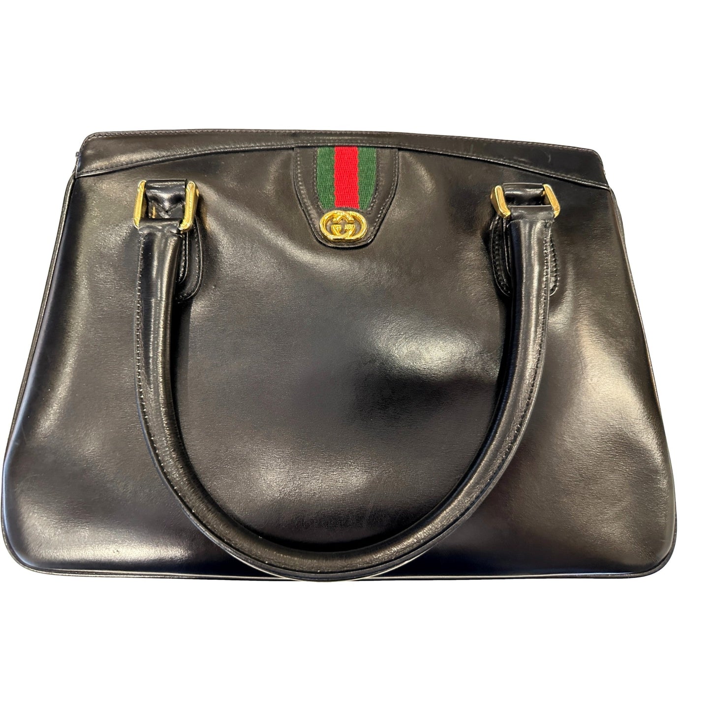 Gucci Ophidia Black Leather Top Handle Handbag