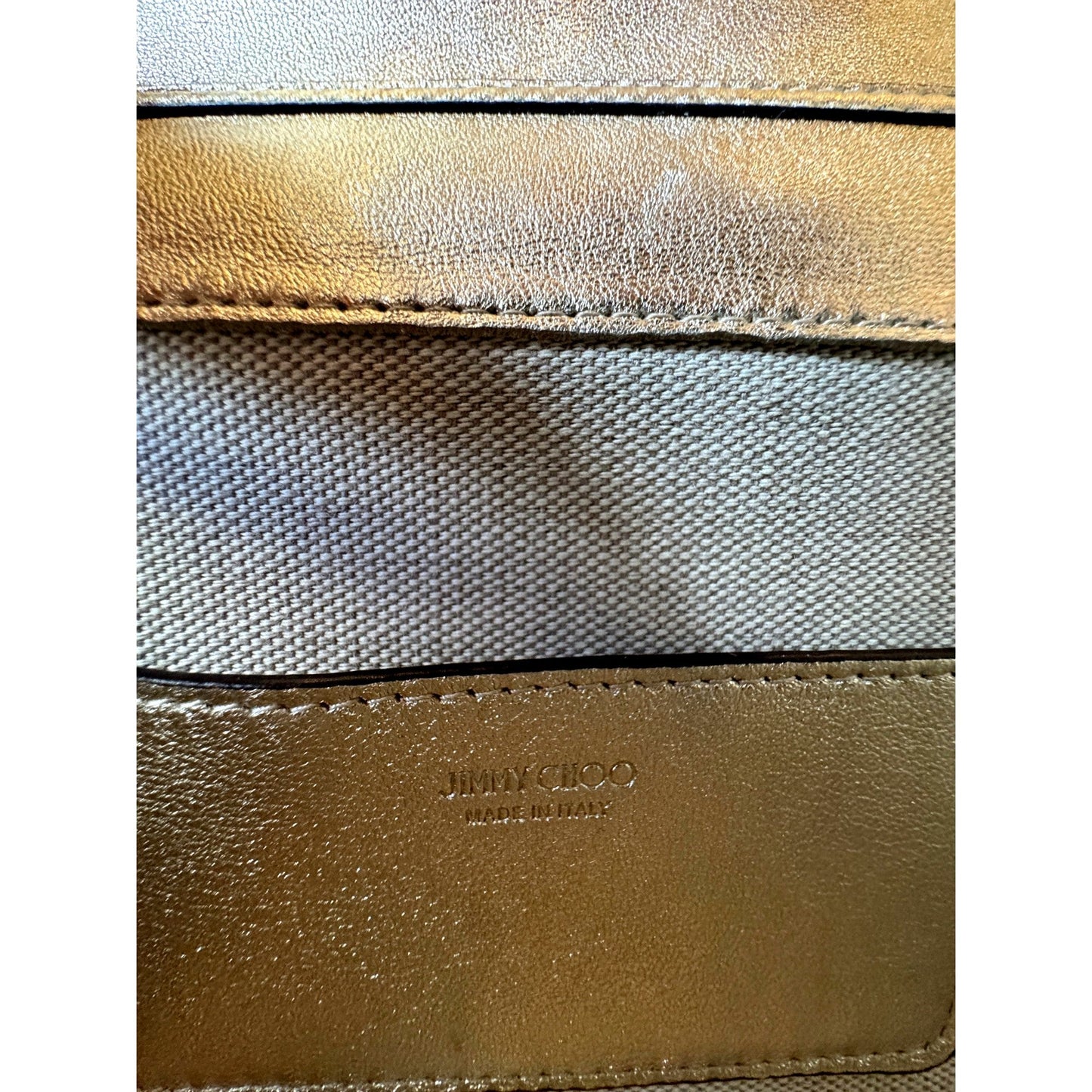 Jimmy Choo Kalina Crossbody Clutch Bag Crystal Logo Metallic Gold