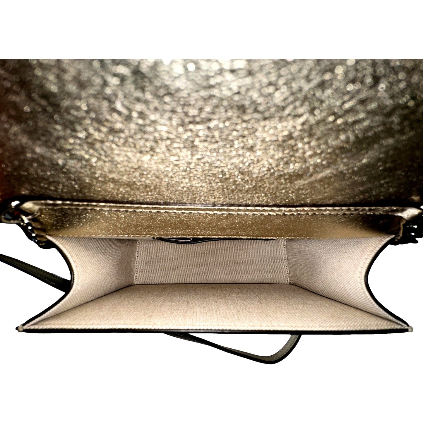 Jimmy Choo Kalina Crossbody Clutch Bag Crystal Logo Metallic Gold
