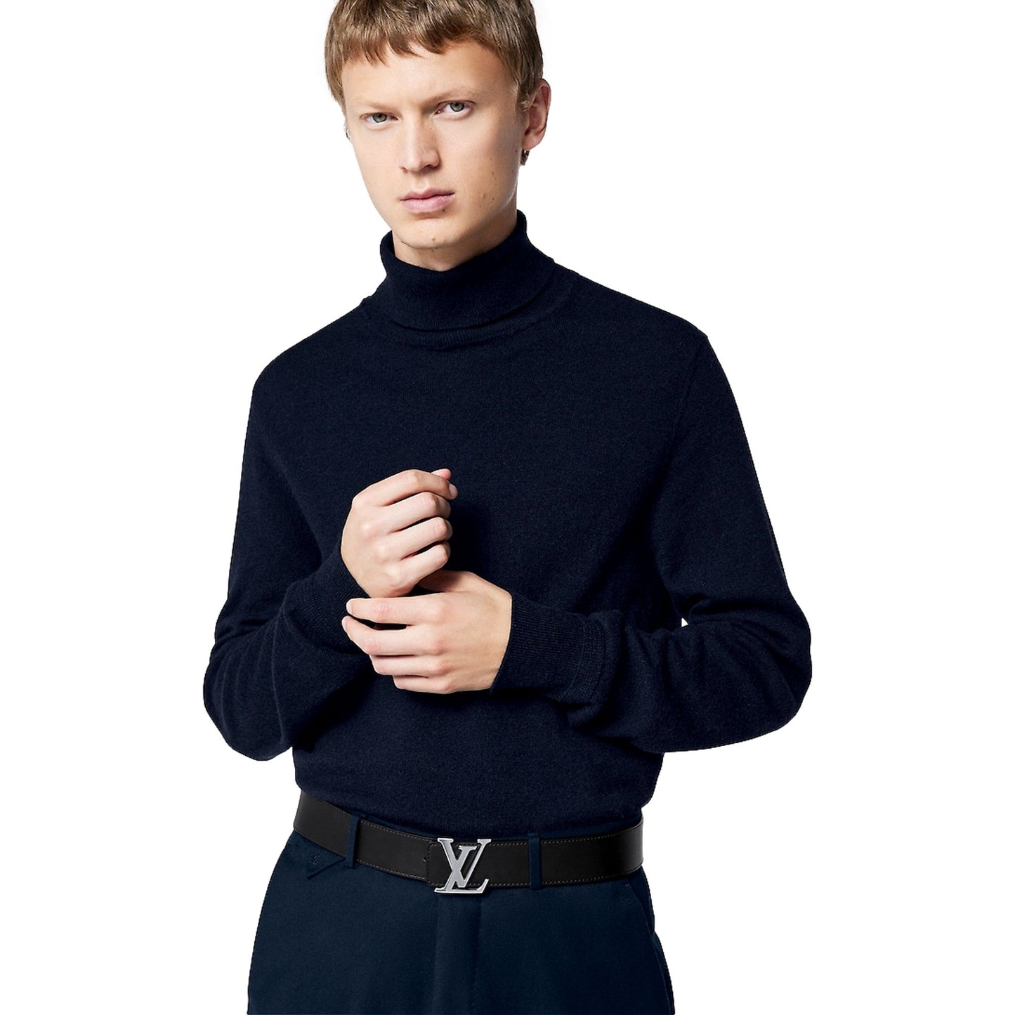 Louis Vuitton LV Intiales Silver Buckle Belt Canvas