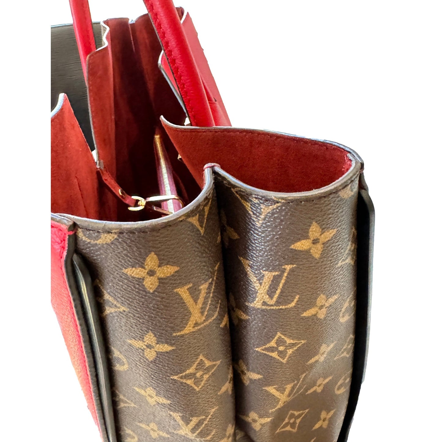Louis Vuitton Monogram Kimono Tote Cherry Red Calfskin Leather