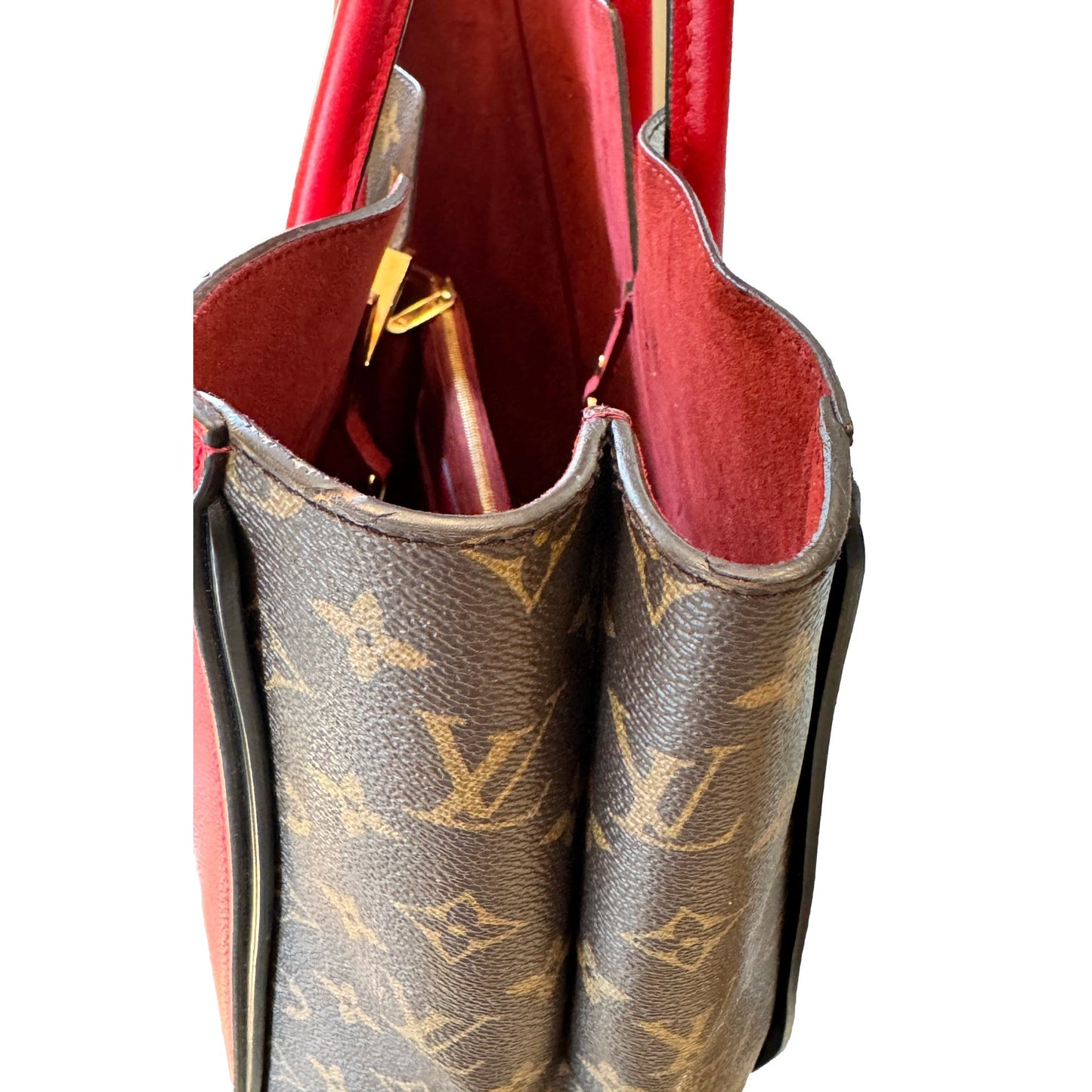 Louis Vuitton Monogram Kimono Tote Cherry Red Calfskin Leather