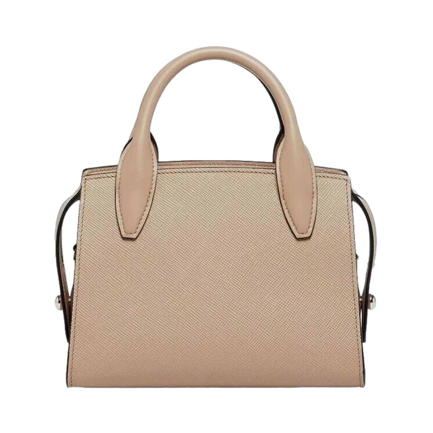 Prada Kristen Saffiano Top Handle Mini Tote Crossbody Bag Cammeo Beige