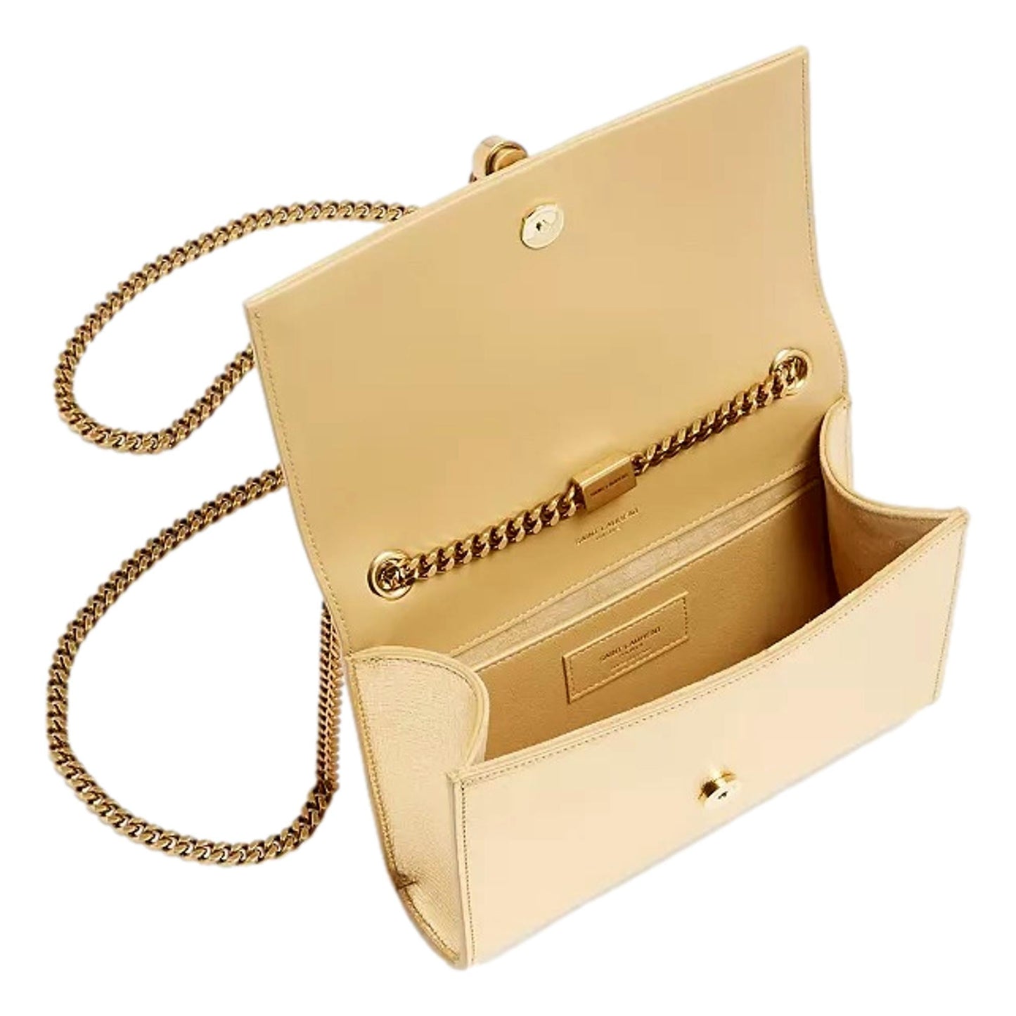 Saint Laurent YSL Kate Tassel Medium Gold Embossed Leather Crossbody Bag