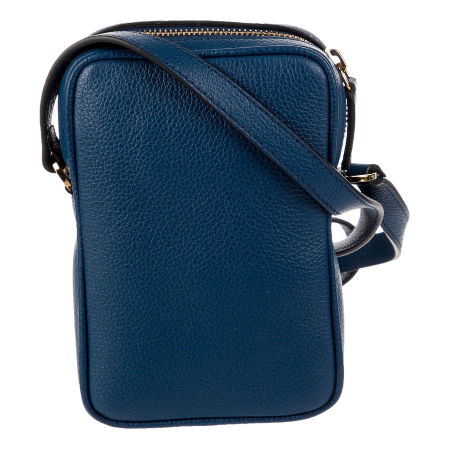 Versace La Medusa Navy Blue Grain Leather Mini Crossbody Bag
