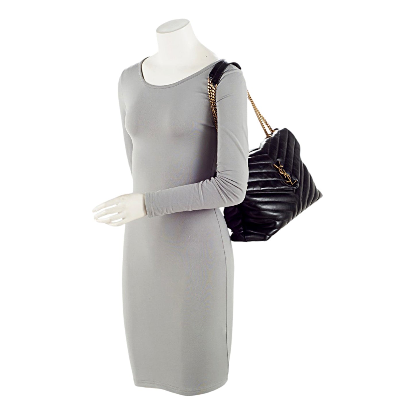 Saint Laurent LouLou Large Matelassé Lambskin Black Shoulder Crossbody Bag