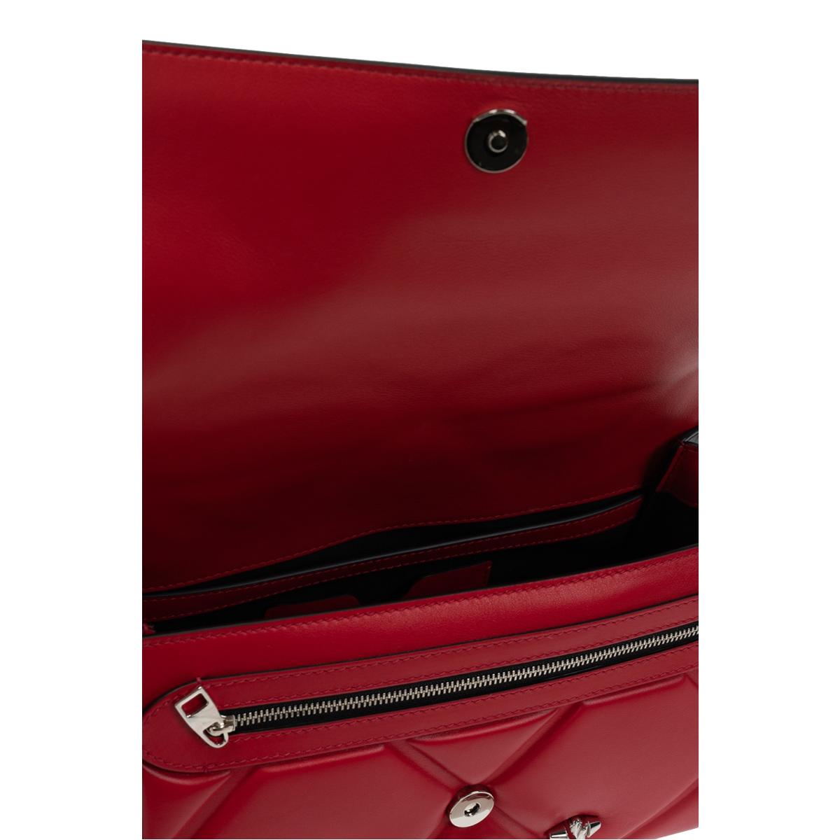 Alexander McQueen The Story Red Leather Quilted Shoulder Bag 631473