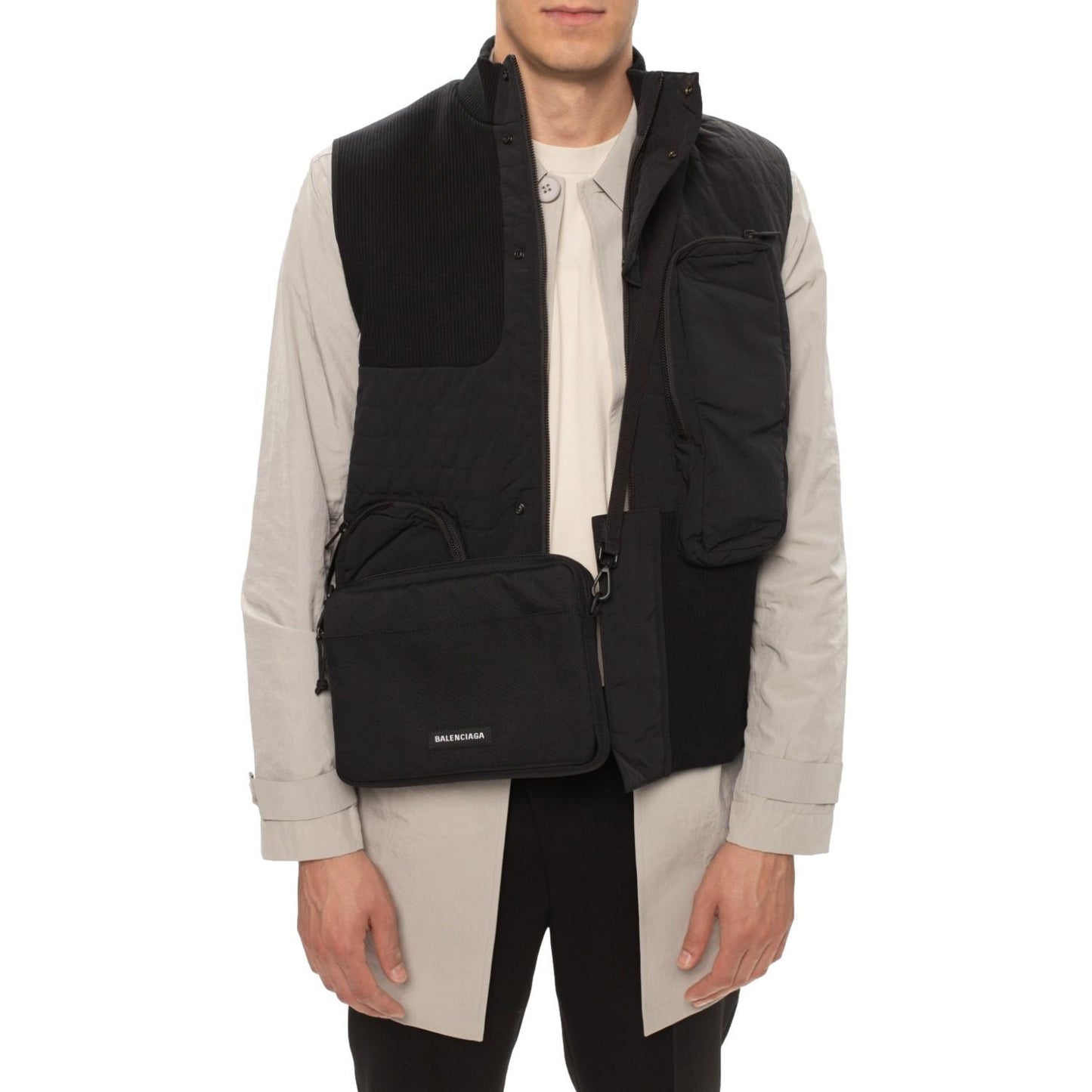 Balenciaga Explorer Black Nylon Tablet Holder Shoulder Bag 618377