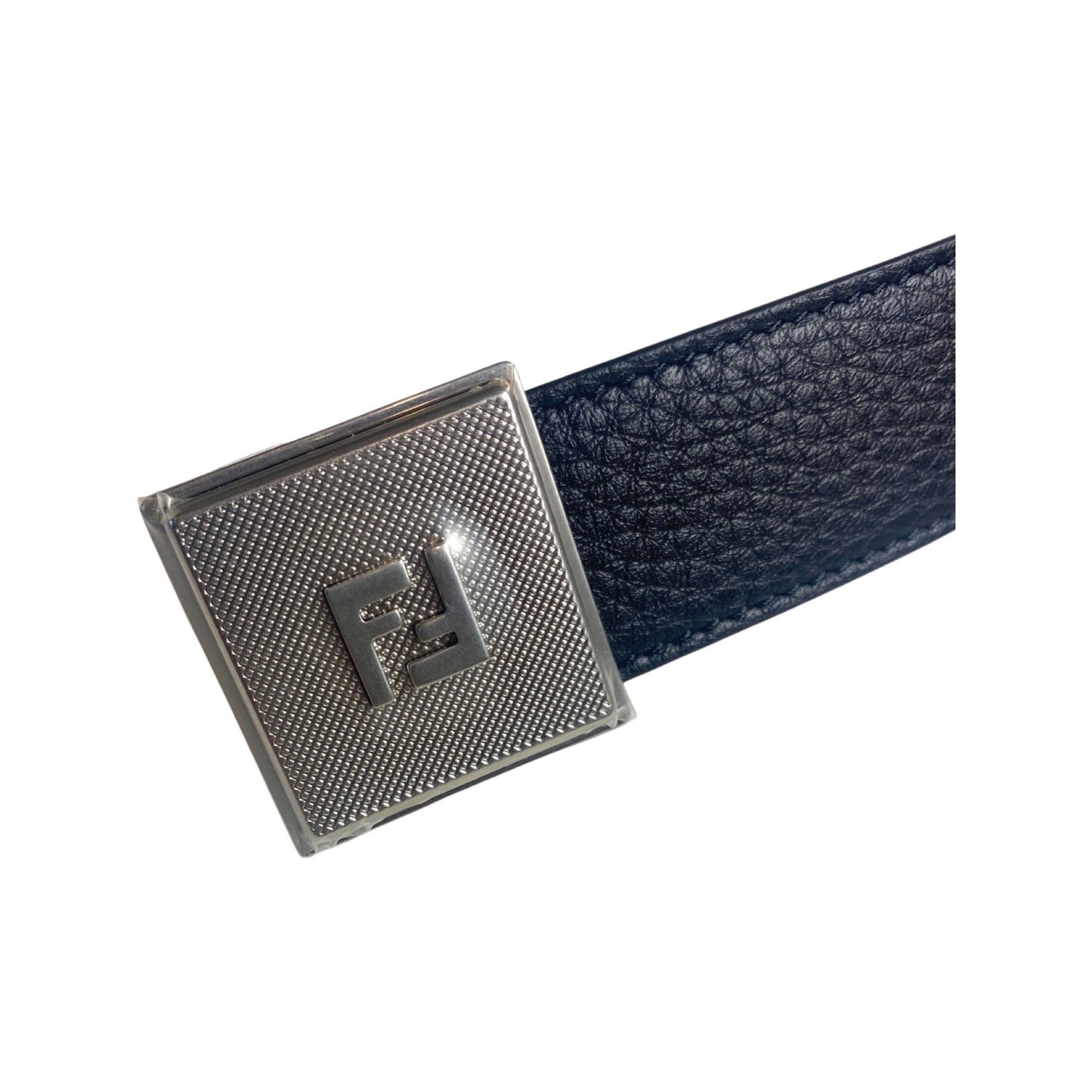 Fendi Mens Black White Reversible Grained Leather Belt 115