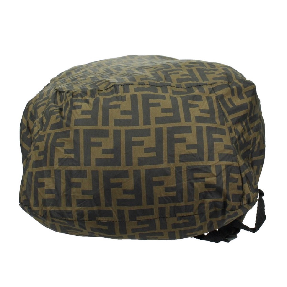 Fendi Brown Leather FF 1974 Print Charm Help Backpack Handbag
