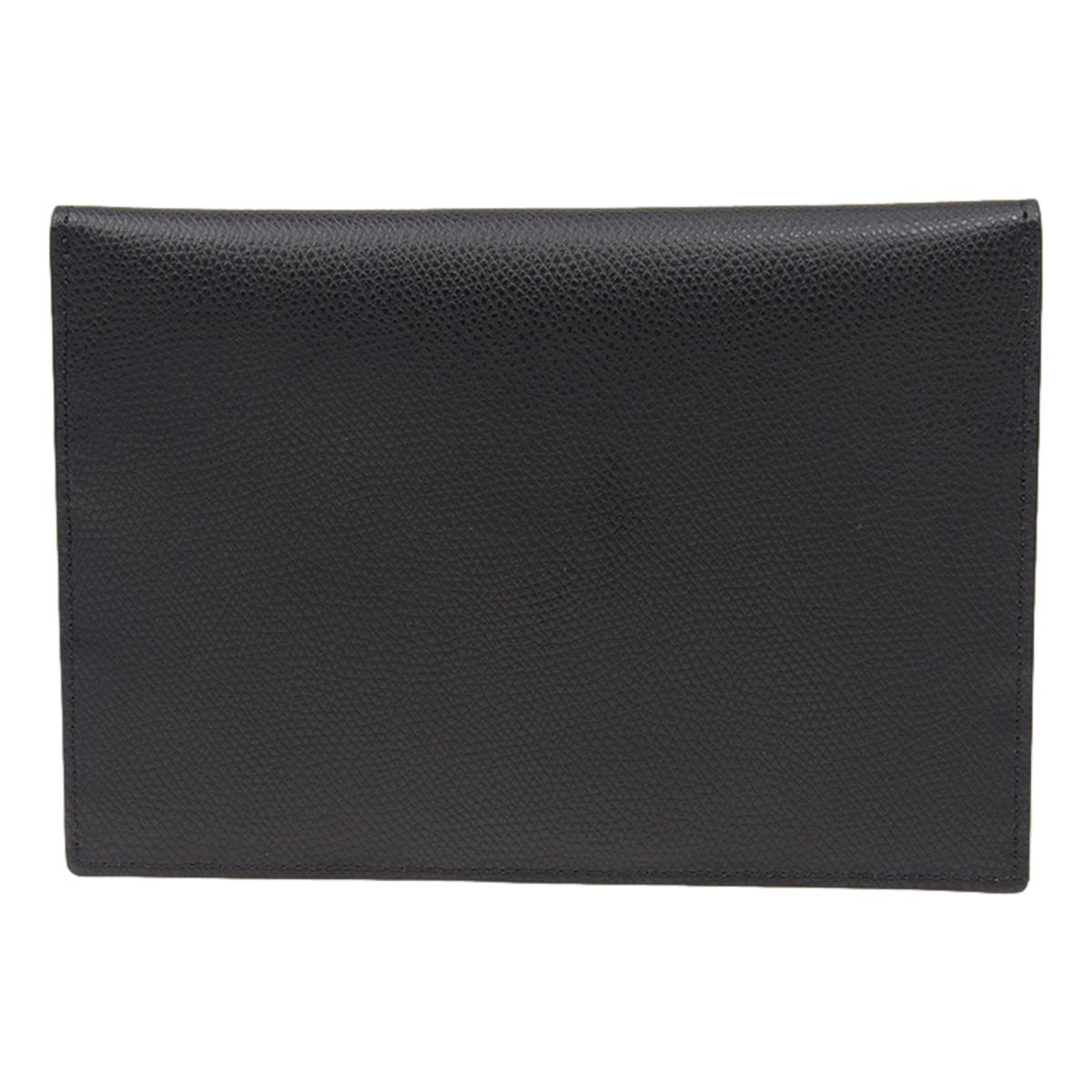 Fendi F is Fendi Black Brown Embossed Leather Flat Pouch 8N0151
