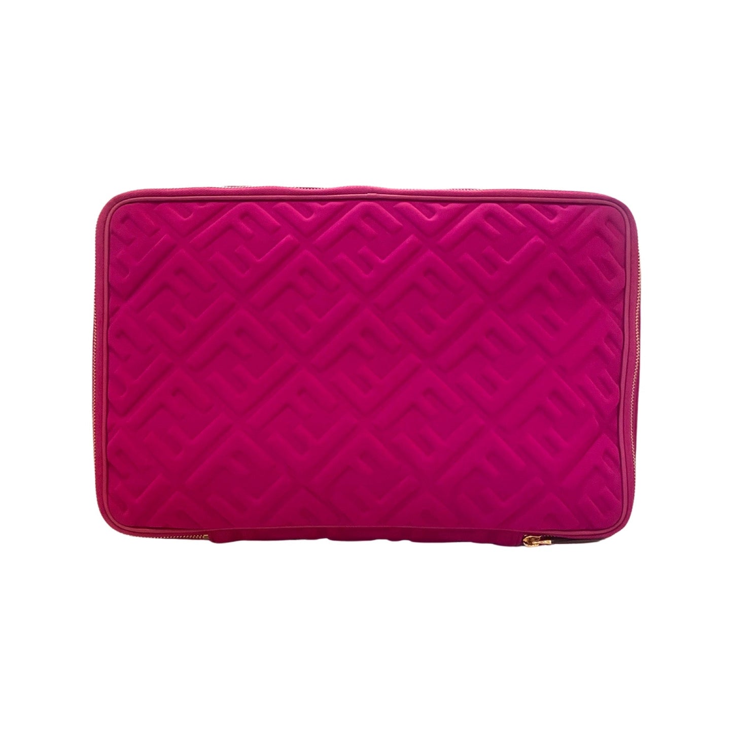 Fendi FF Embossed Lycra Magenta Cosmetic Case Large