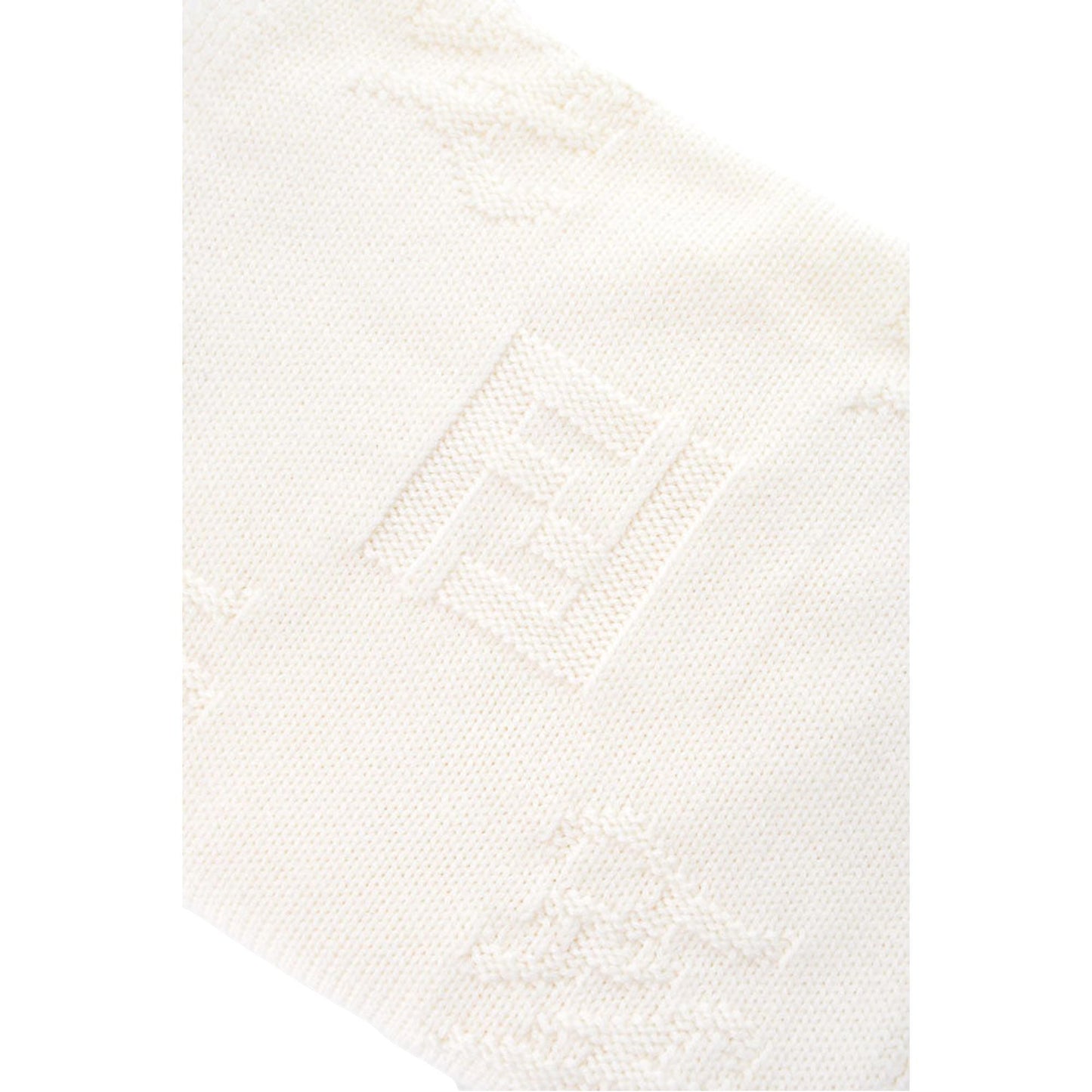 Fendi FF Karl Bianco Jacquard Wool Scarf
