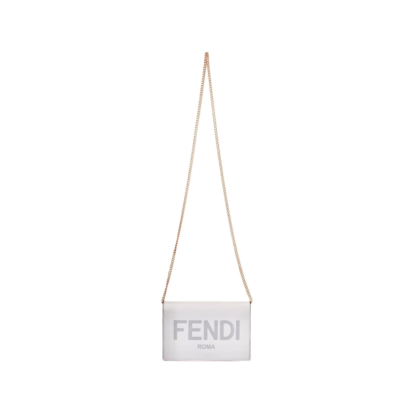Fendi Roma Ghiaia Smooth Calf Leather Chain Wallet Clutch Bag