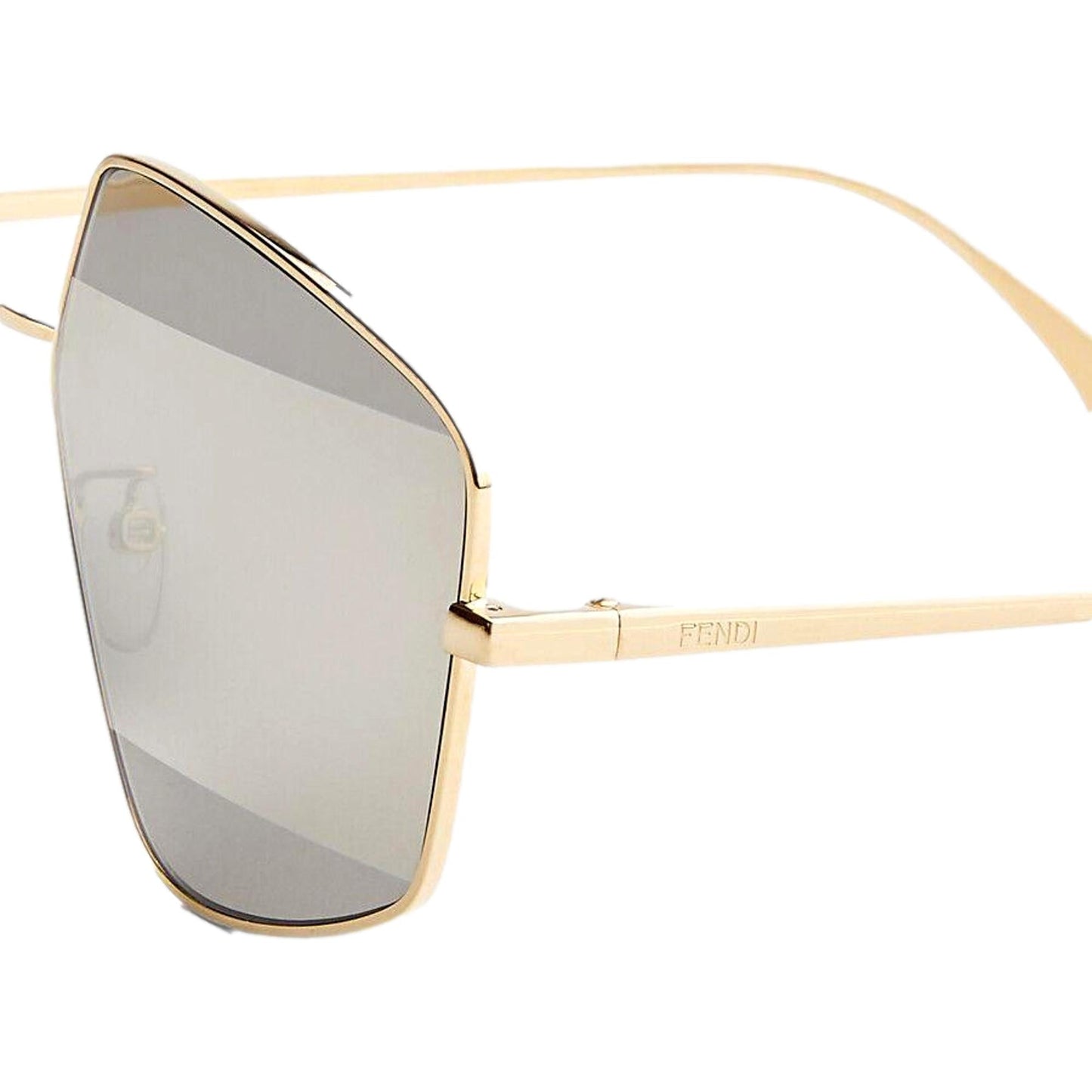 Fendi Stripes Silver Tint and Gold Frame Metal Sunglasses