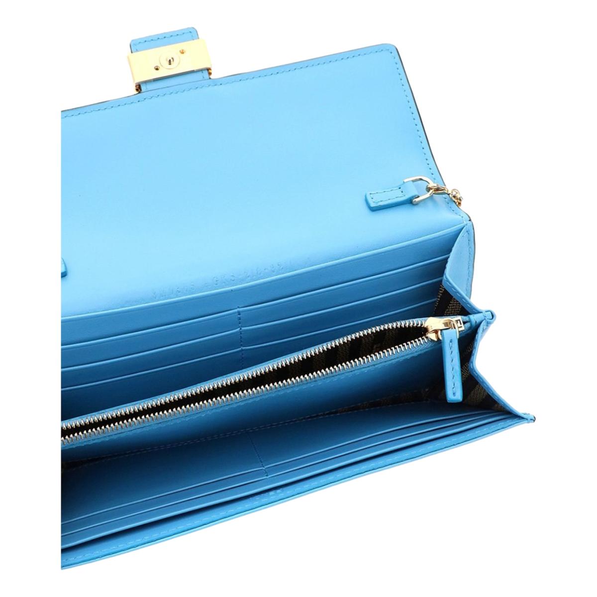 Fendi Vertigo Baguette Multicolor Leather Chain Wallet Bag 8M0365