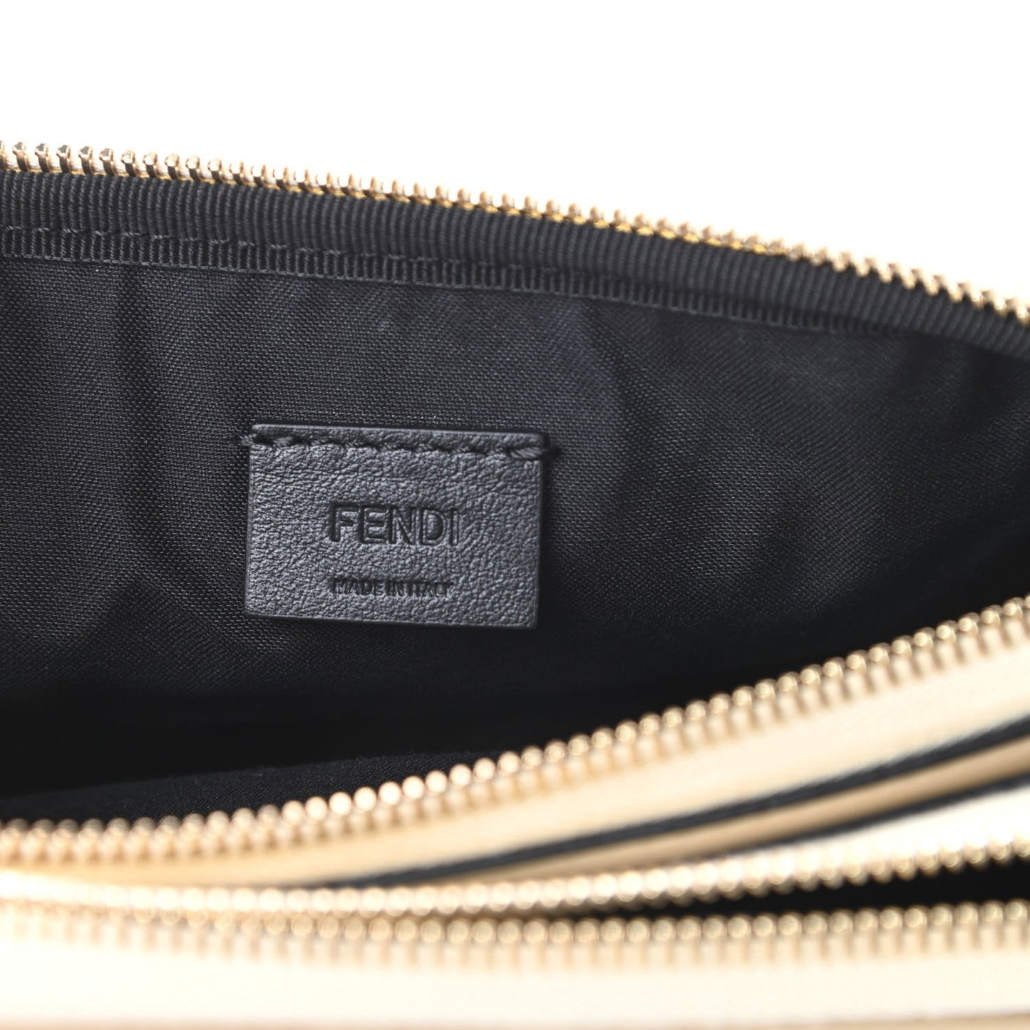 Fendi Vitello Grace Matte Bicolor Easy Baguette Black White