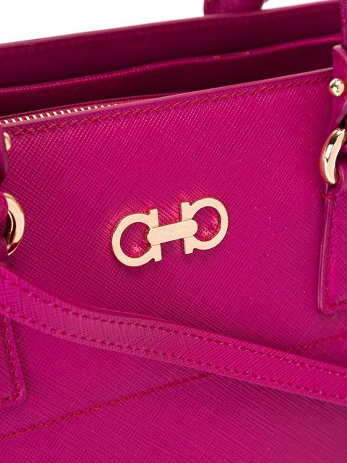 Ferragamo Beky Purple and Red Leather Tote/Shoulder Bag G328/01