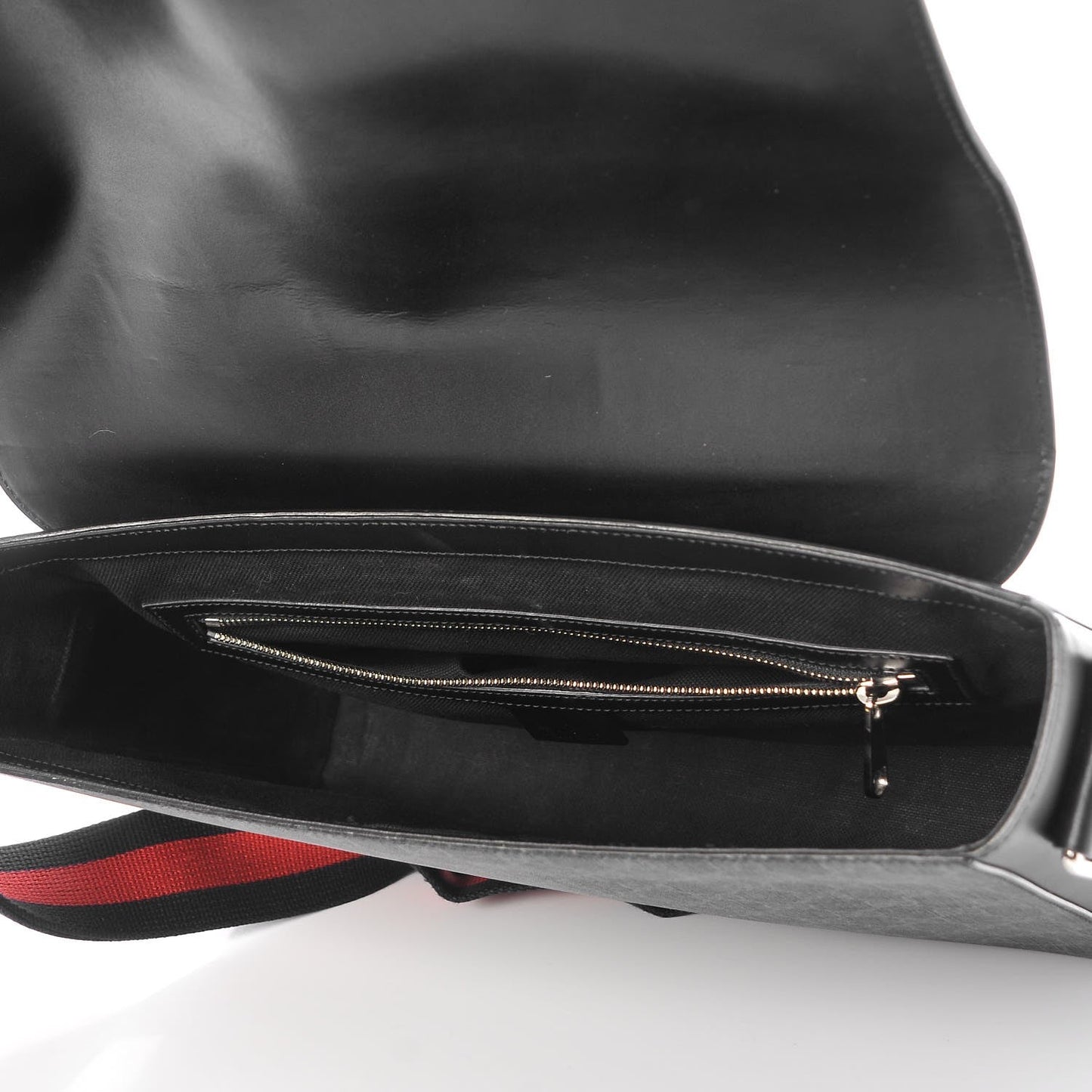 Gucci GG Black Canvas Web Strap Large Messenger Shoulder Bag