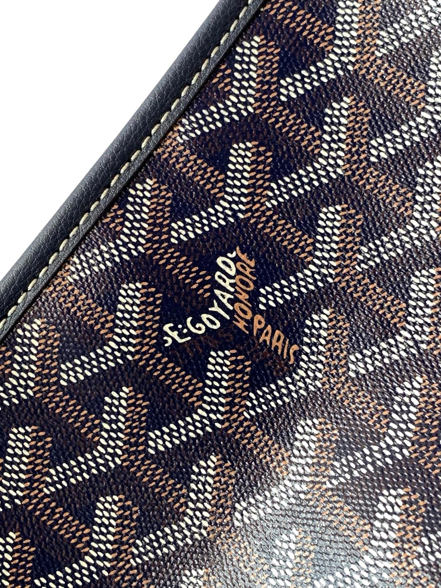 Goyard Artois Womens Shopping Tote Bag Coated Canvas GM Navy Blue