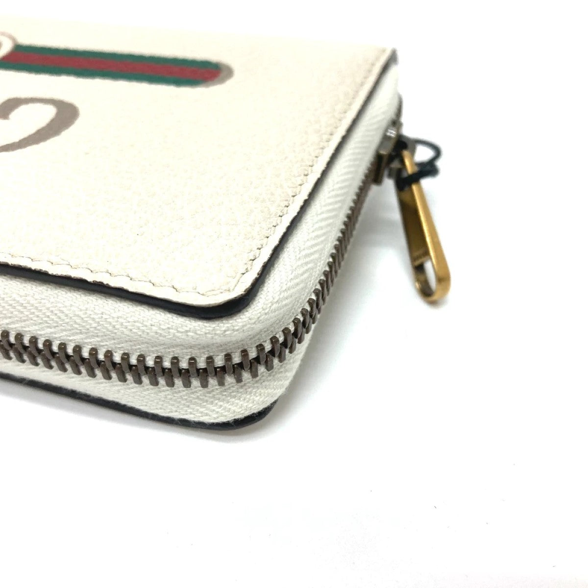 Gucci Cripto Logo White Leather Zip Around Continental Wallet 496317