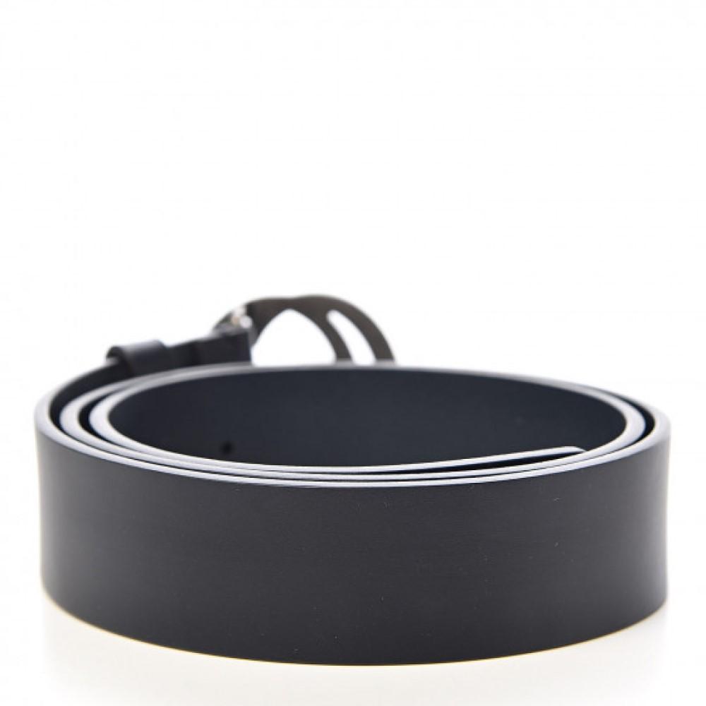 Gucci GG Belt Blue Leather Gold-Toned Hardware 546386 85/34