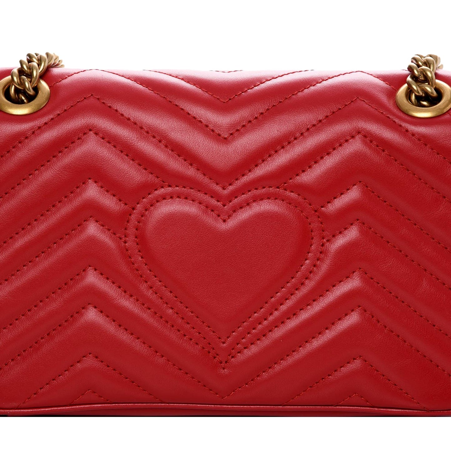 Gucci GG Marmont Hibiscus Red Matelasse Leather Small Shoulder Bag