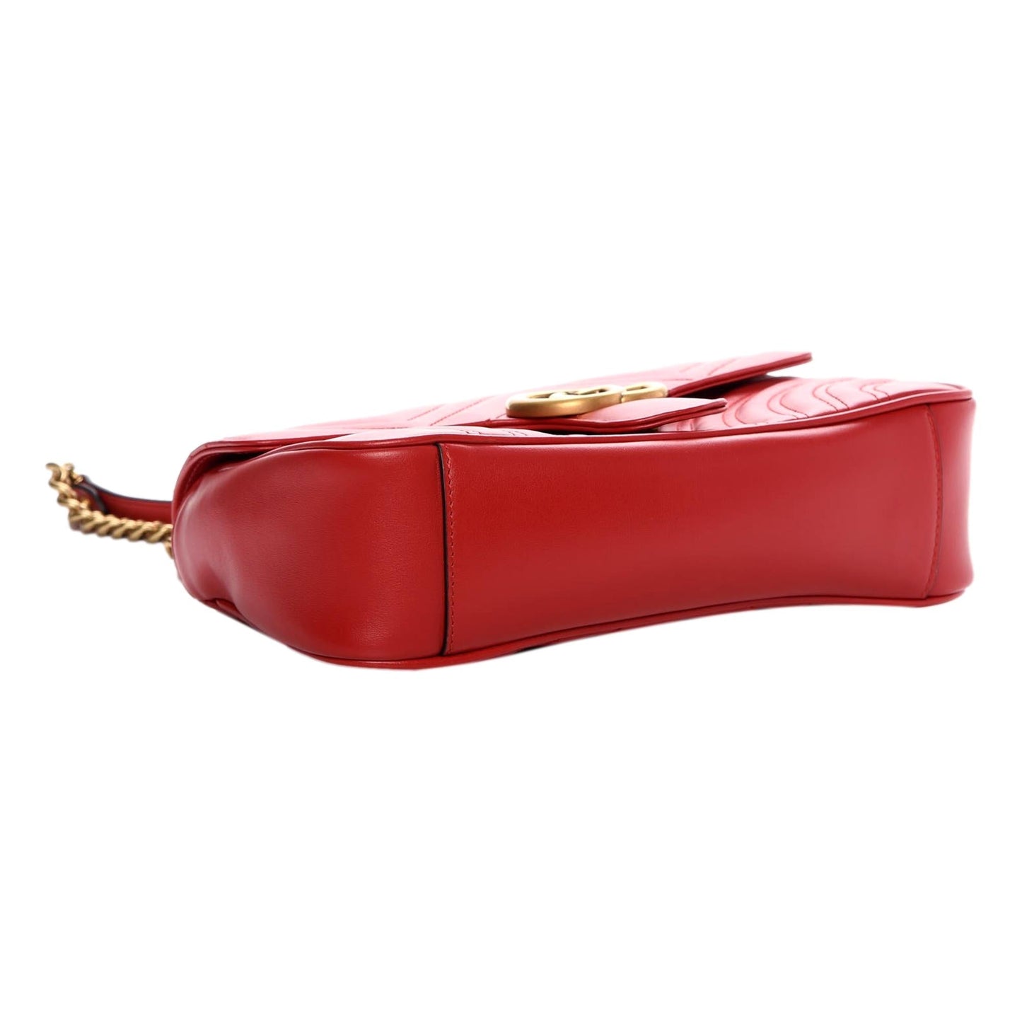 Gucci GG Marmont Hibiscus Red Matelasse Leather Small Shoulder Bag