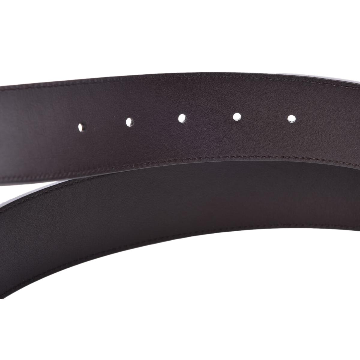 Gucci Marmont GG Cocoa Brown Textured Leather Belt 95/38 406831