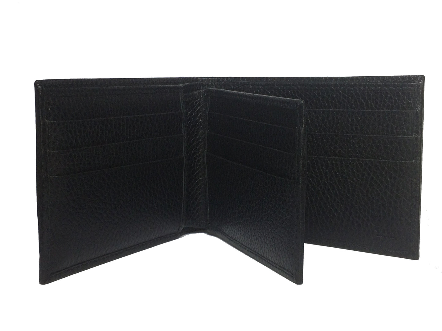 Gucci Men's Microguccissima GG Embossed Black Leather Trifold Wallet