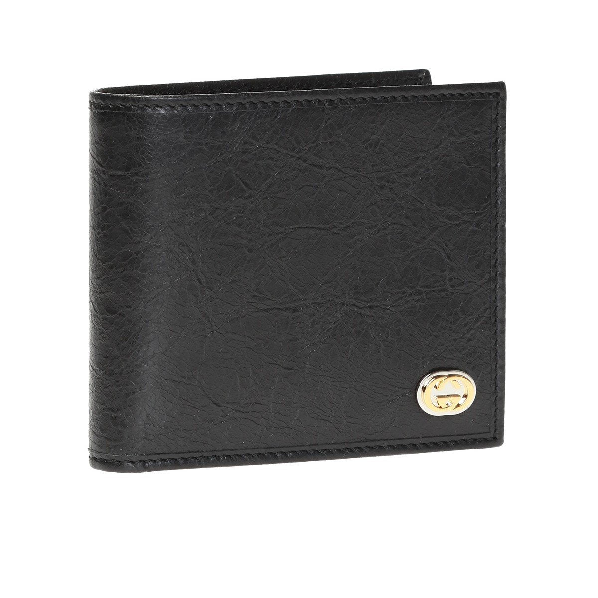 Gucci Morpheus GG Logo Fluffy Black Leather Bifold 575985
