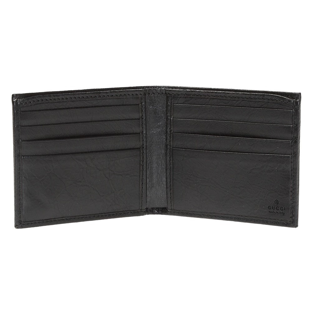 Gucci Morpheus GG Logo Fluffy Black Leather Bifold 575985