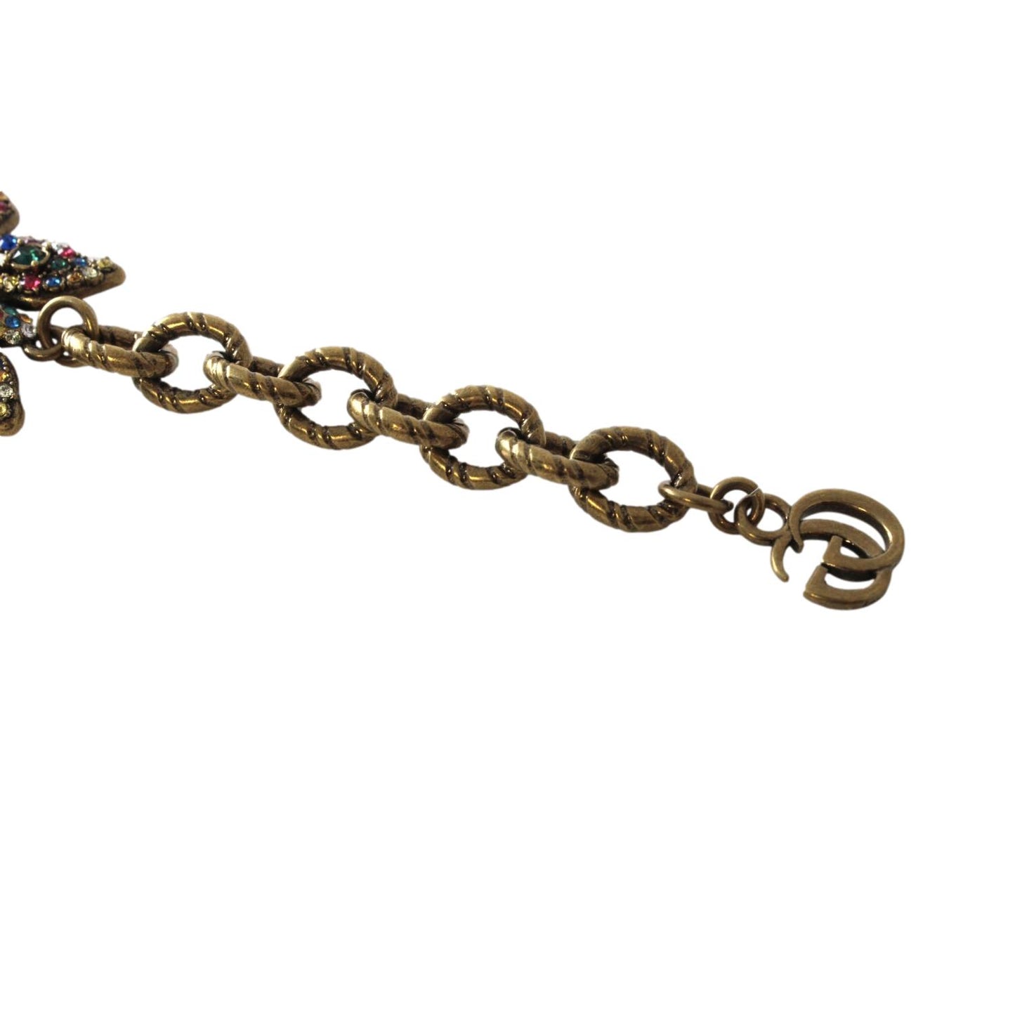 Gucci Multicolor Crystals Butterfly Chain Bracelet