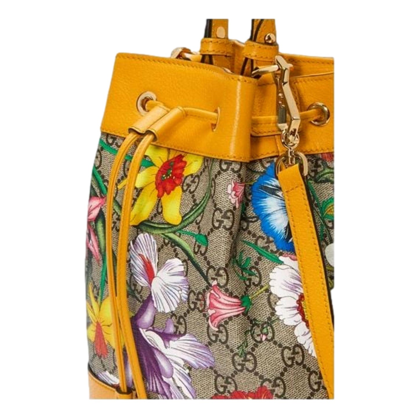 Gucci Ophidia Microguccissima Floral Print Canvas Bucket Bag 550621