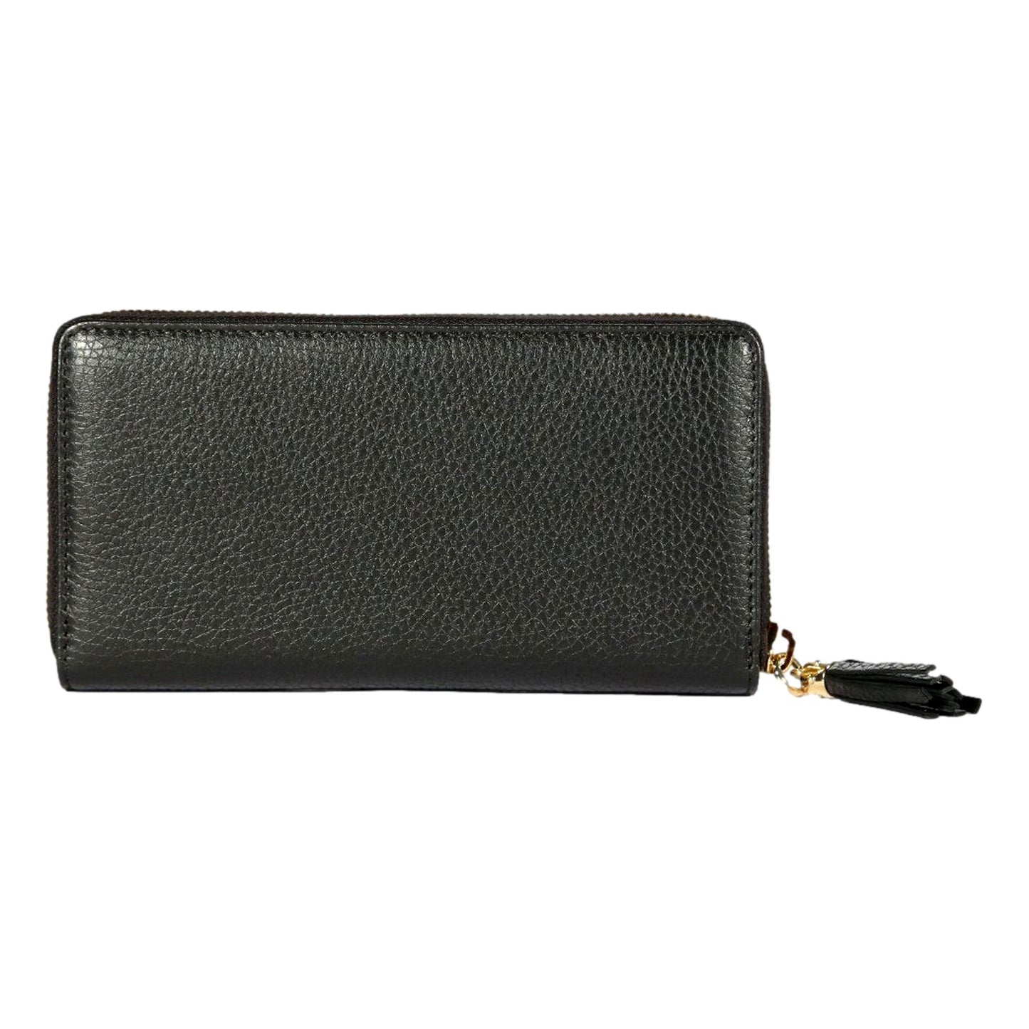 Gucci Soho Cellarius GG Continental Zip Around Wallet Black Leather