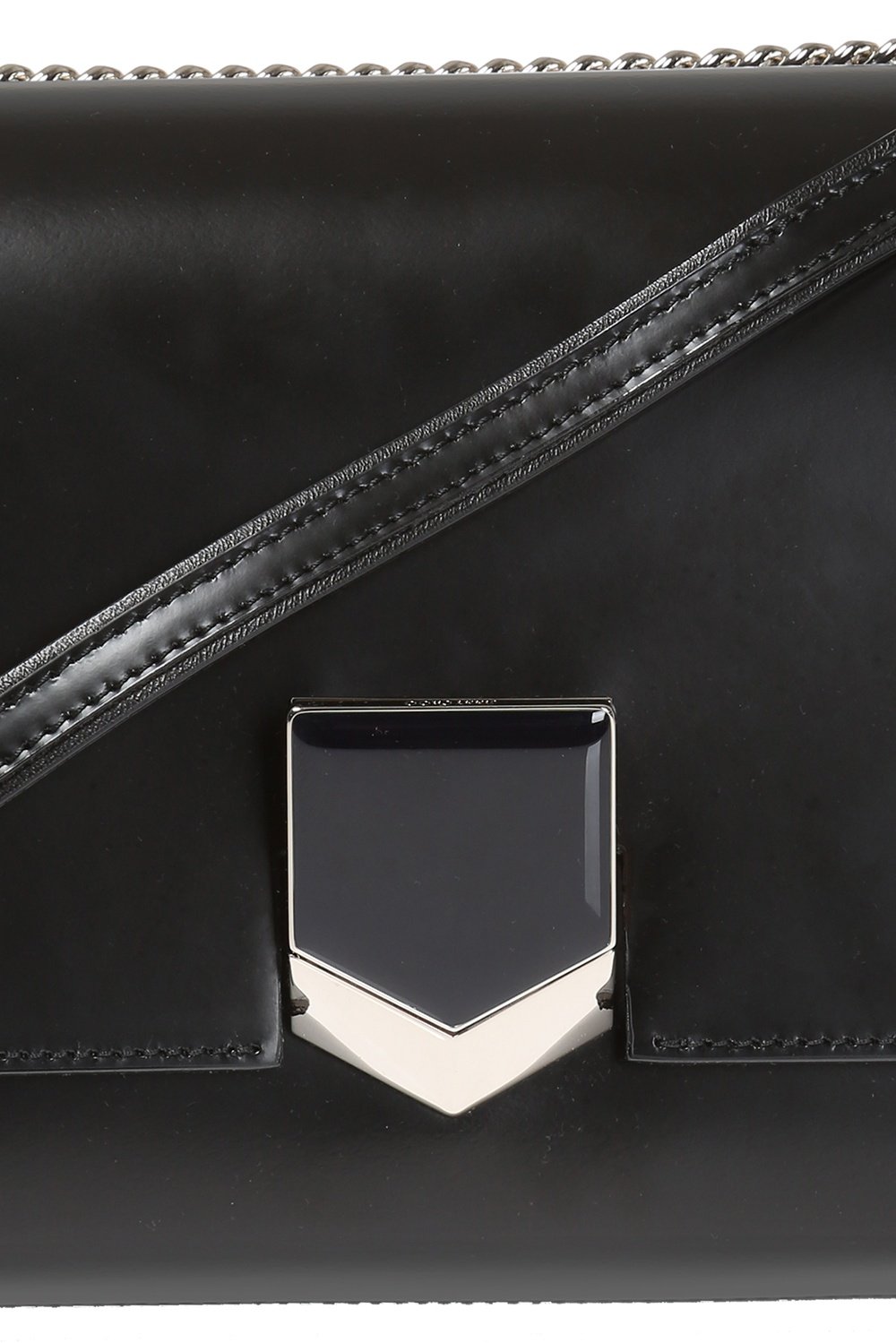 Jimmy Choo Black Chrome Lockett City Leather Cross Body Bag SBK012573
