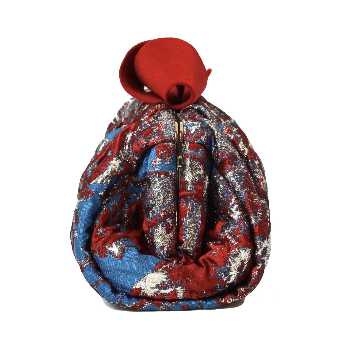 Jimmy Choo Cara Floral Brocade Flocked Knot Closure Clutch FBK/ROBOT