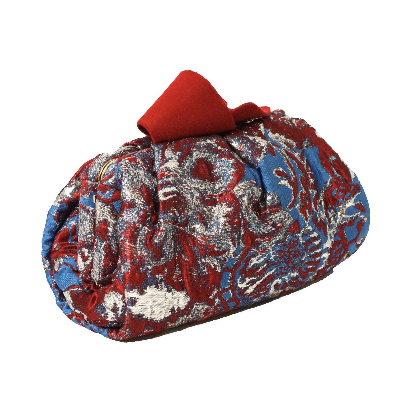 Jimmy Choo Cara Floral Brocade Flocked Knot Closure Clutch FBK/ROBOT
