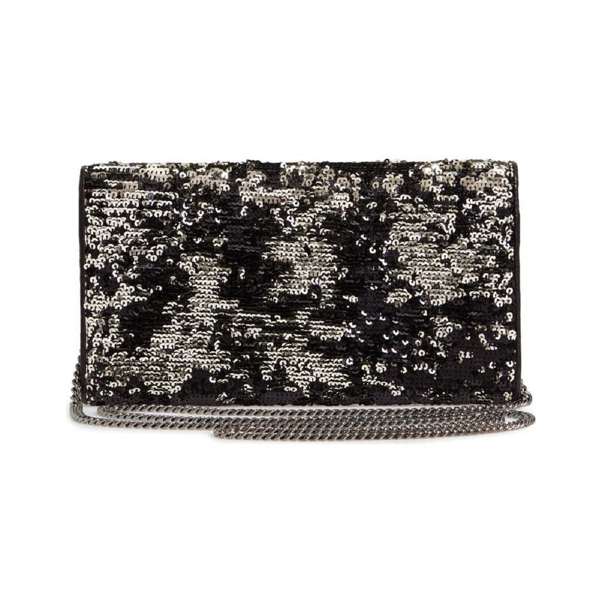 Jimmy Choo Emmie Black Silver Double Faced Sequins Handbag DFS/000071